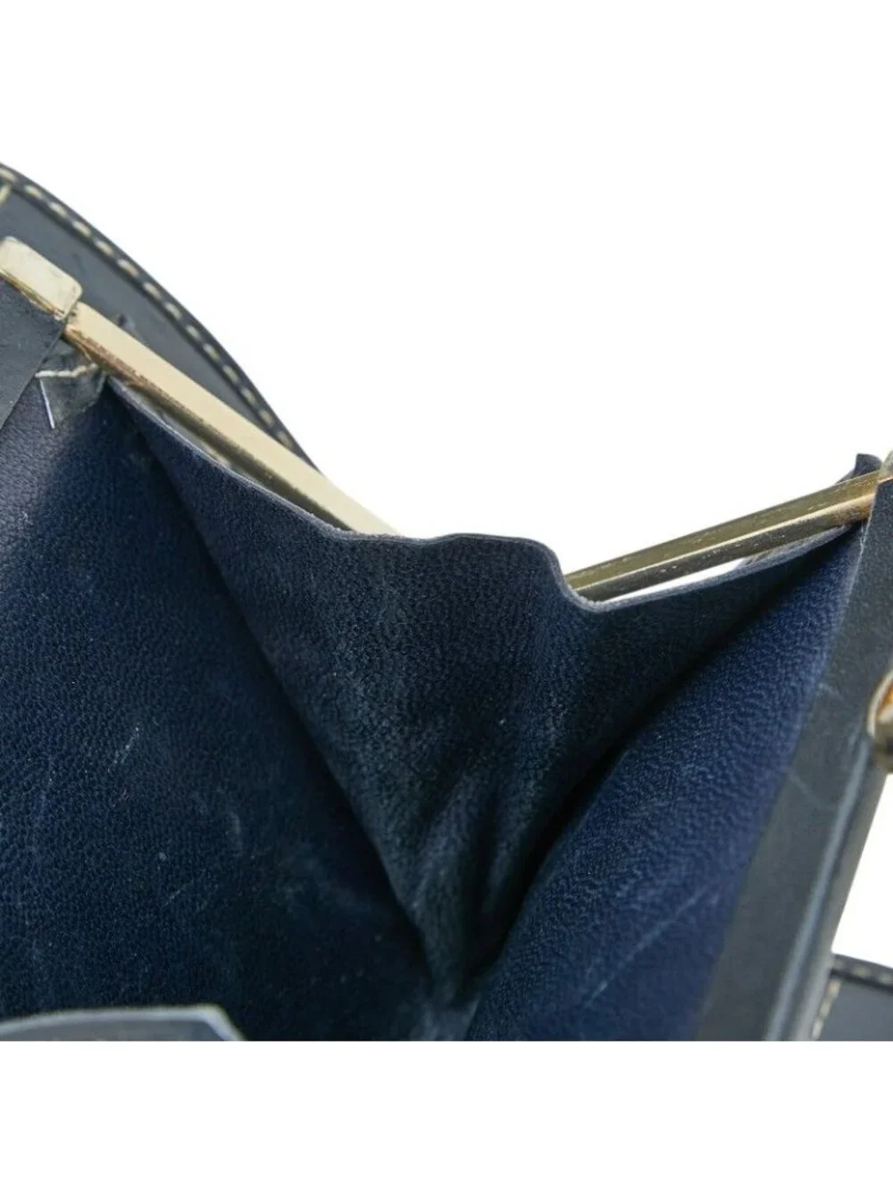 Celine C Saluki Bifold Wallet Navy Canvas Leather